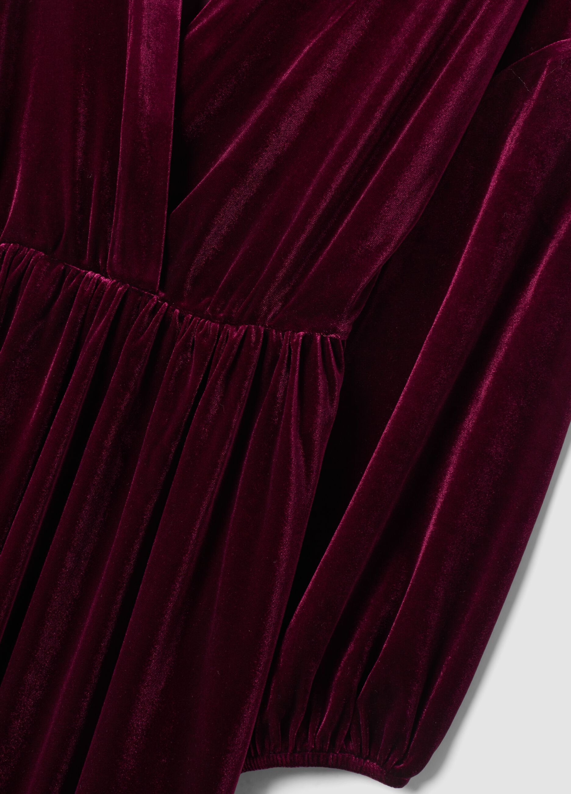 Abito rosso bordeaux in tessuto elasticizzato con zip