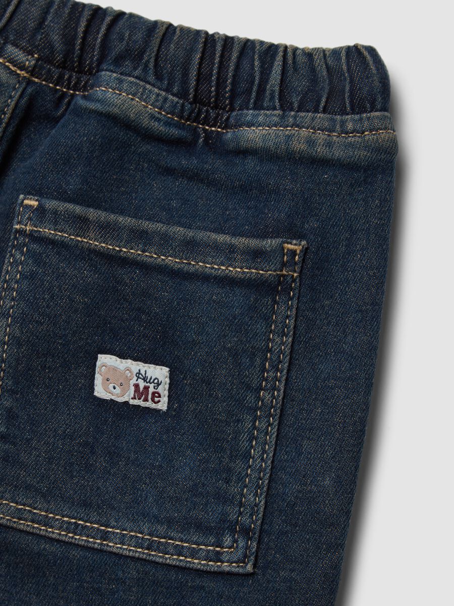 Pantaloni blu in cotone elasticizzato balloon fit_3