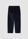 Pantaloni chino blu in cotone elasticizzato baggy fit a coste_2