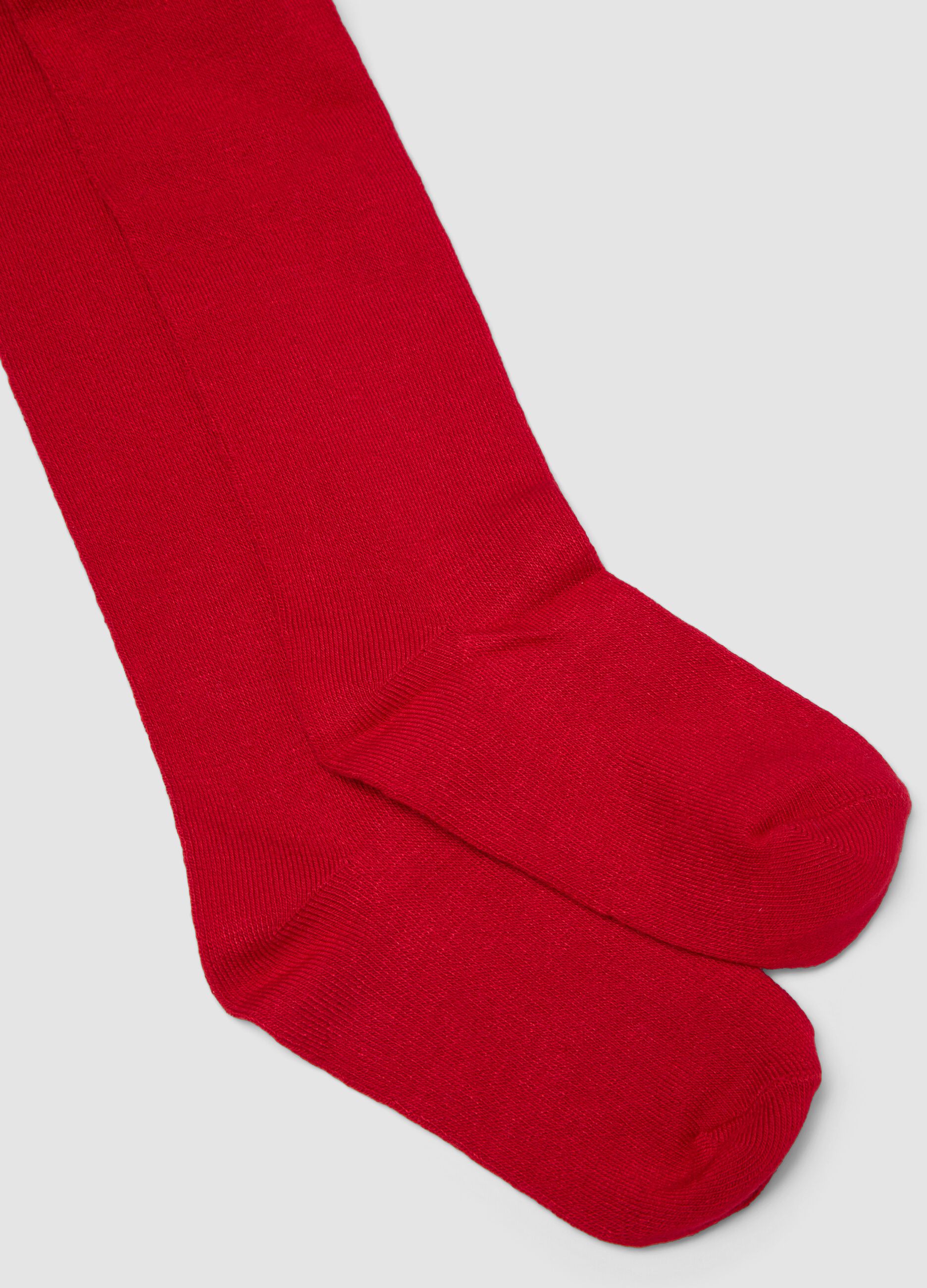 Collant rosso in tessuto elasticizzato