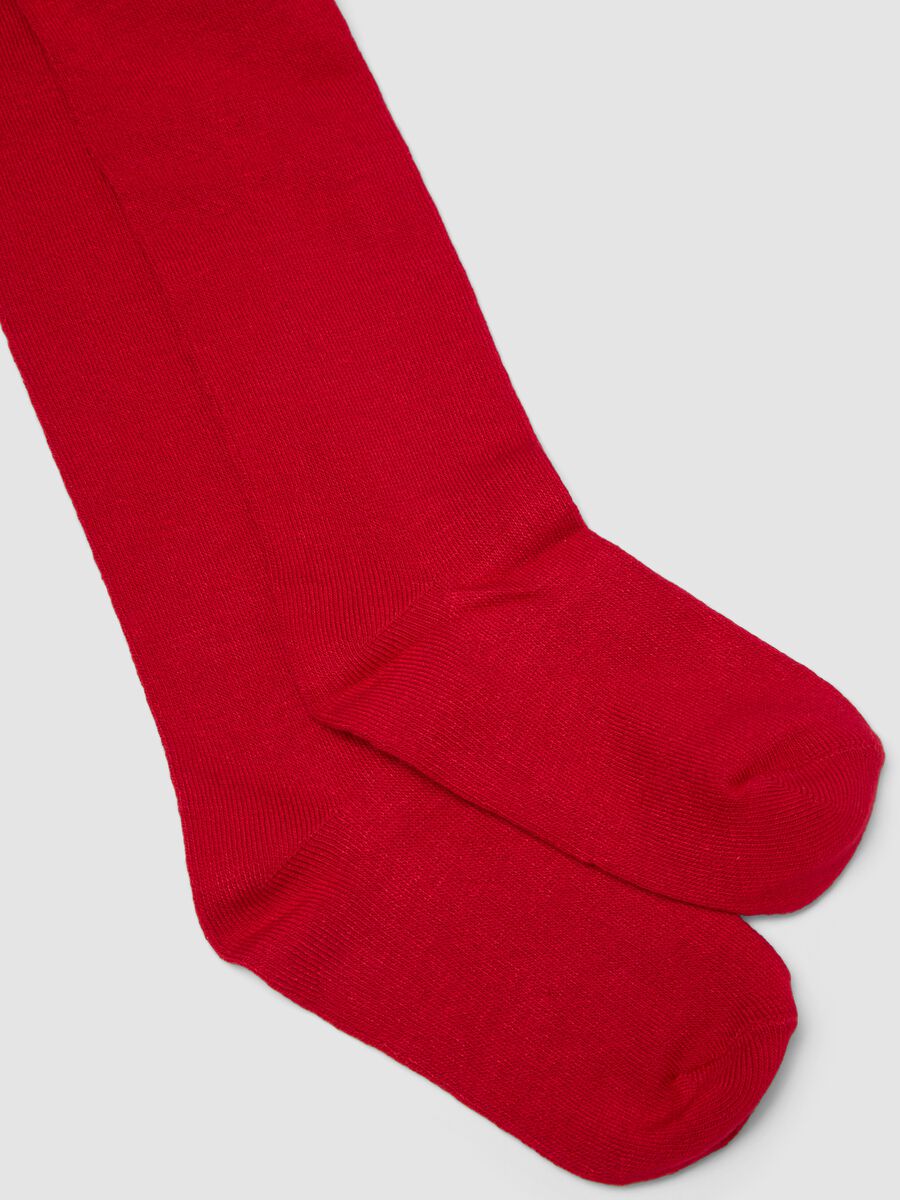 Collant rosso in tessuto elasticizzato_1