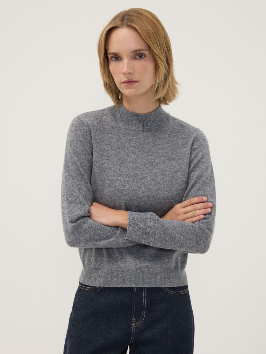 Grey wool-blend jumper with mock neck_2