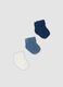 3-pack of multicolour short socks in organic cotton blend for babies and toddlers_0