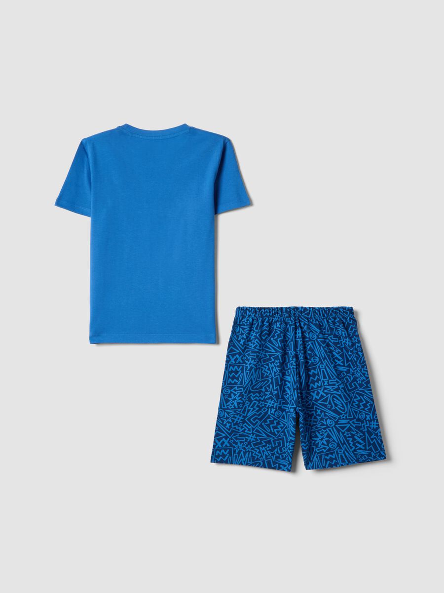 Boys&rsquo; blue Marvel pure cotton short pyjamas with prints_1