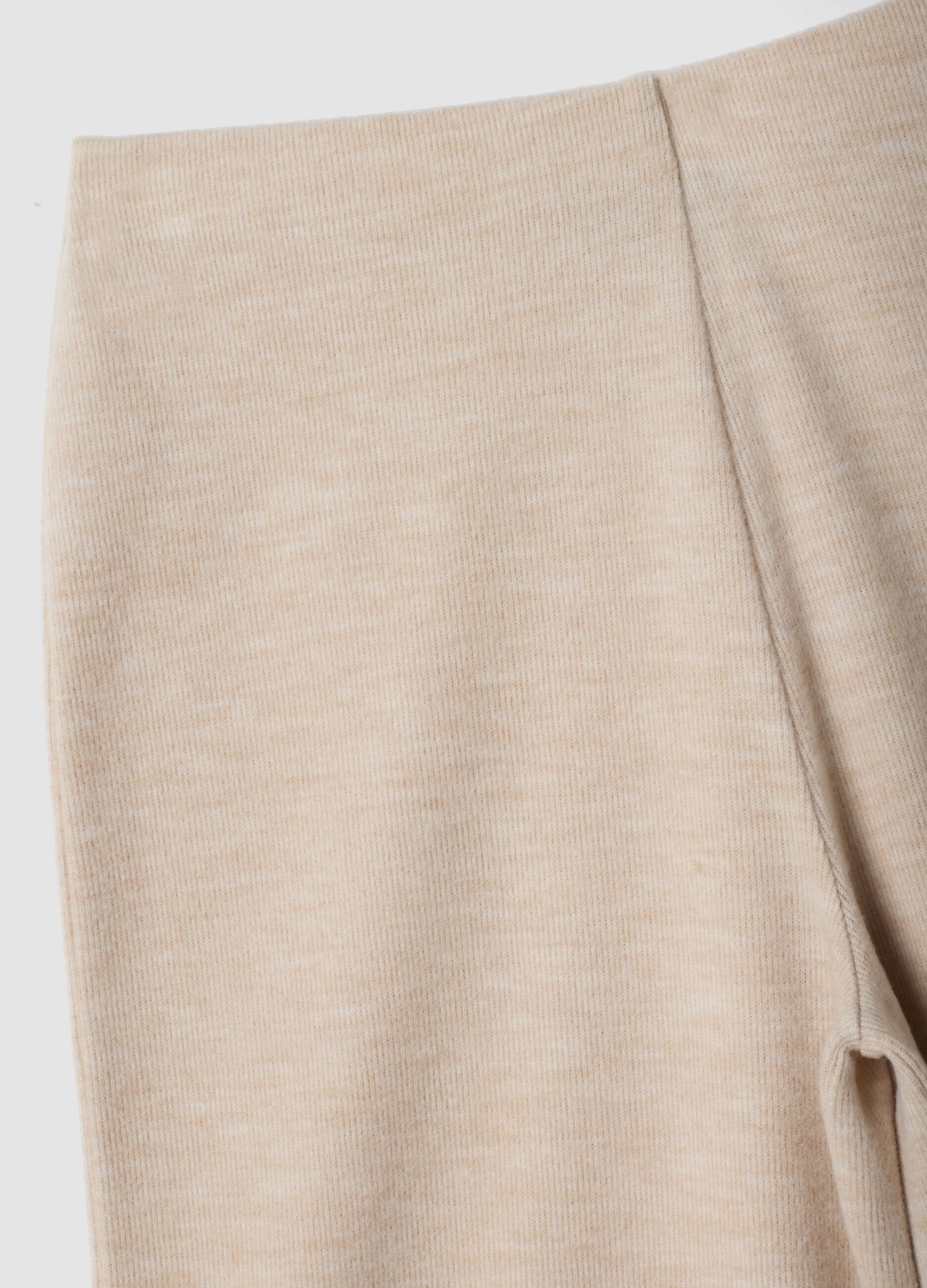 Beige relaxed-fit viscose-blend trousers