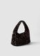 Borsa marrone scuro a spalla con paillettes_0