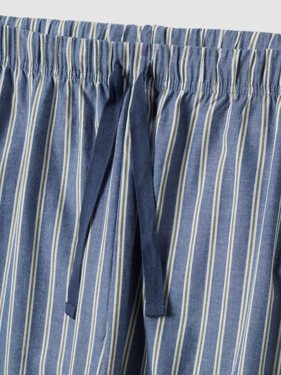 Blue pure organic cotton pyjamas with grandad collar, regular fit_5
