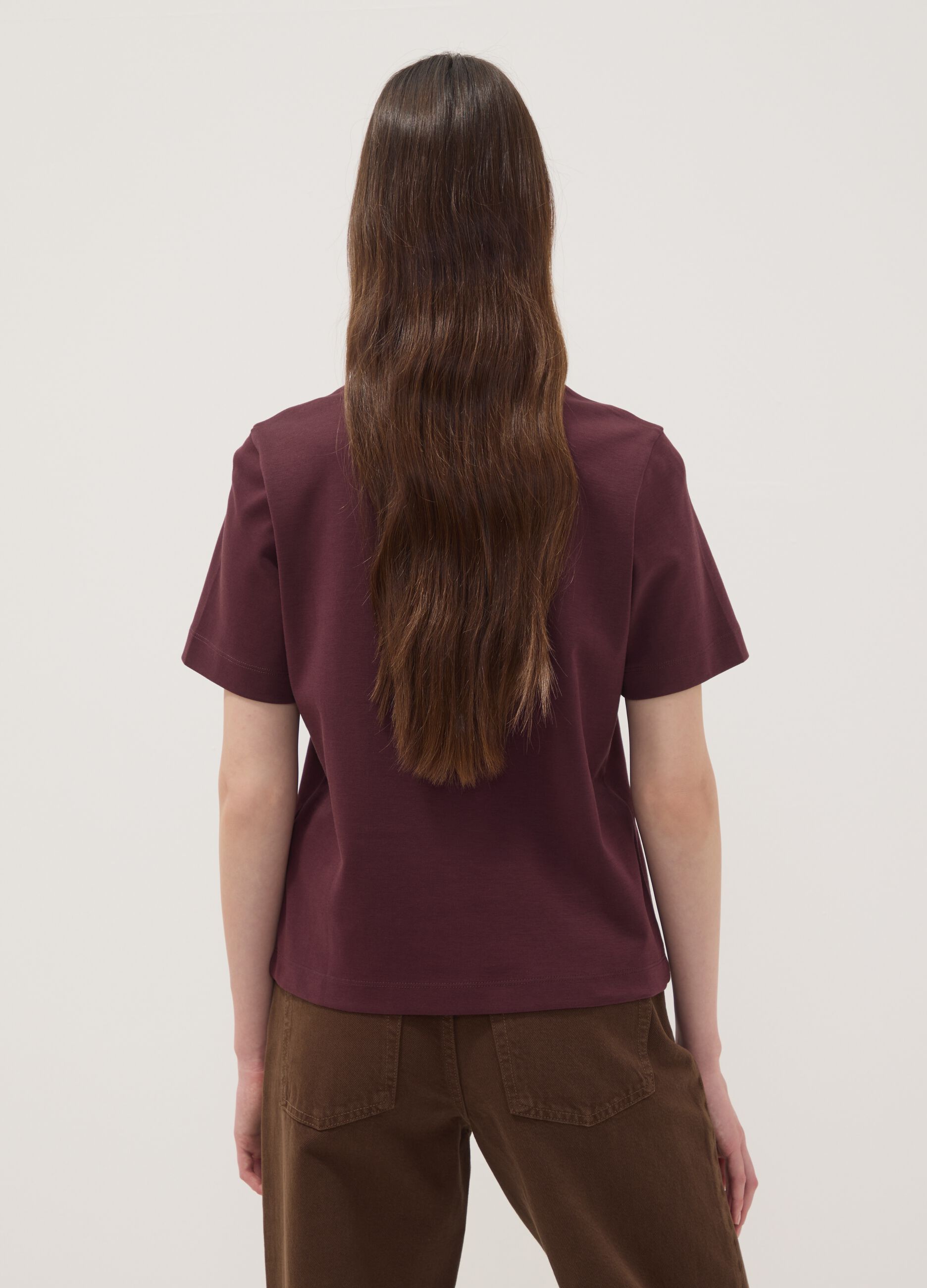 تي شيرت The Iconic Tee بنفسجي من قطن خالص بقصّة مريحة