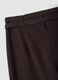 Brown stretch-viscose tailored trousers with belt_1