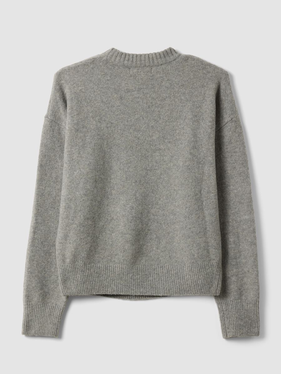 Grey stretch viscose jacquard crew-neck jumper_2
