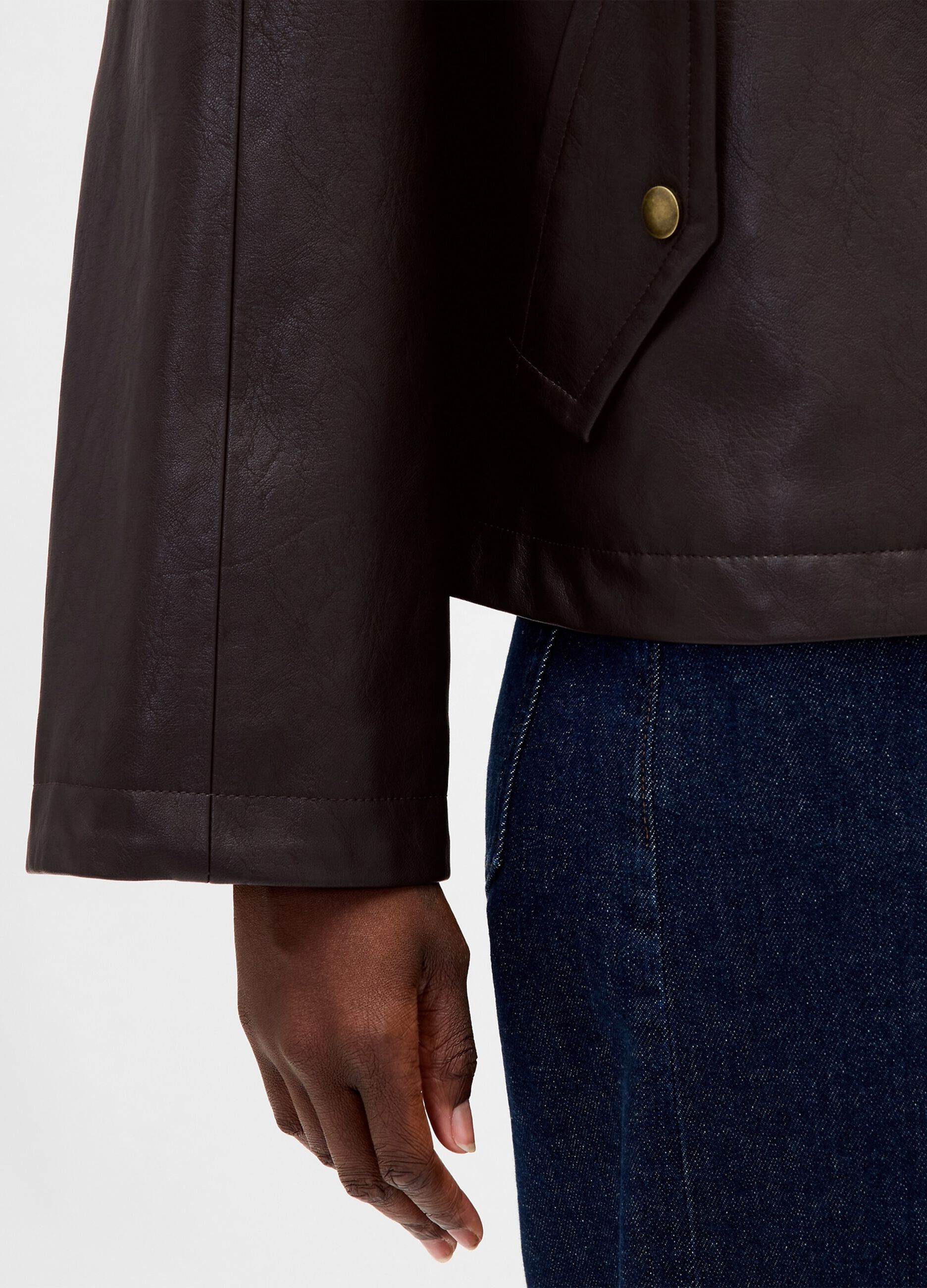 Brown Faux Leather Jacket