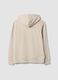 Felpa full zip beige in misto cotone con cappuccio regular fit_2