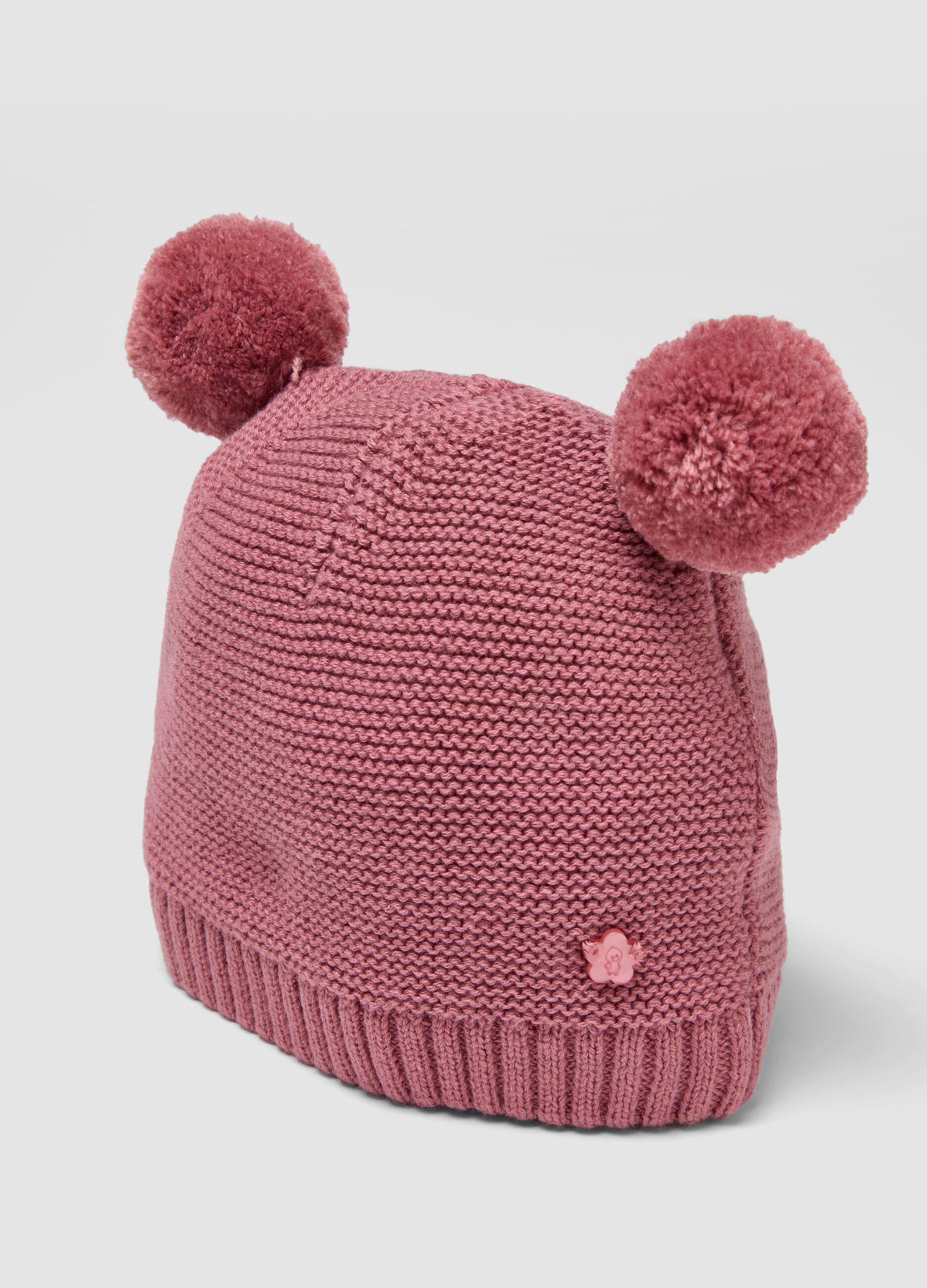 Pink pure organic cotton knitted hat