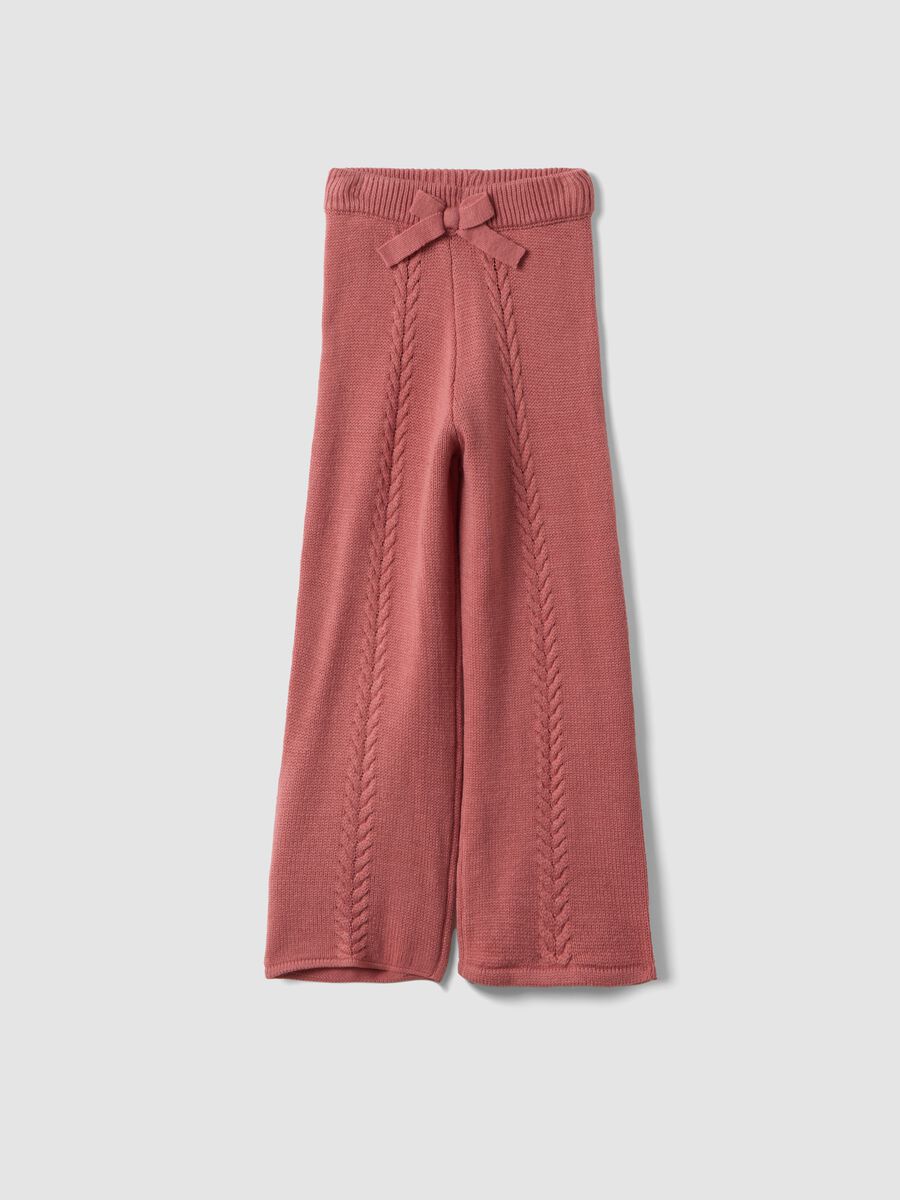 Pink regular-fit trousers with bow_0