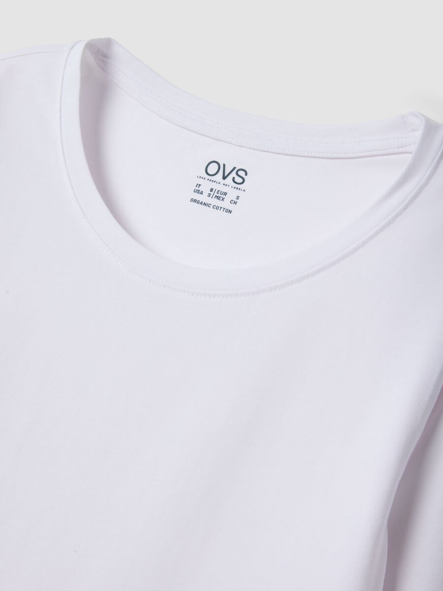 Maglia bianca in cotone organico elasticizzato girocollo_5