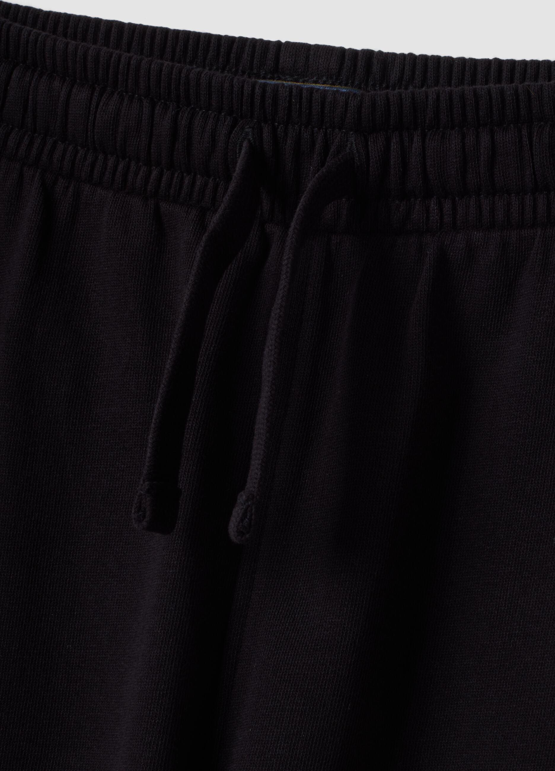 Pantaloni jogger neri in puro cotone organico