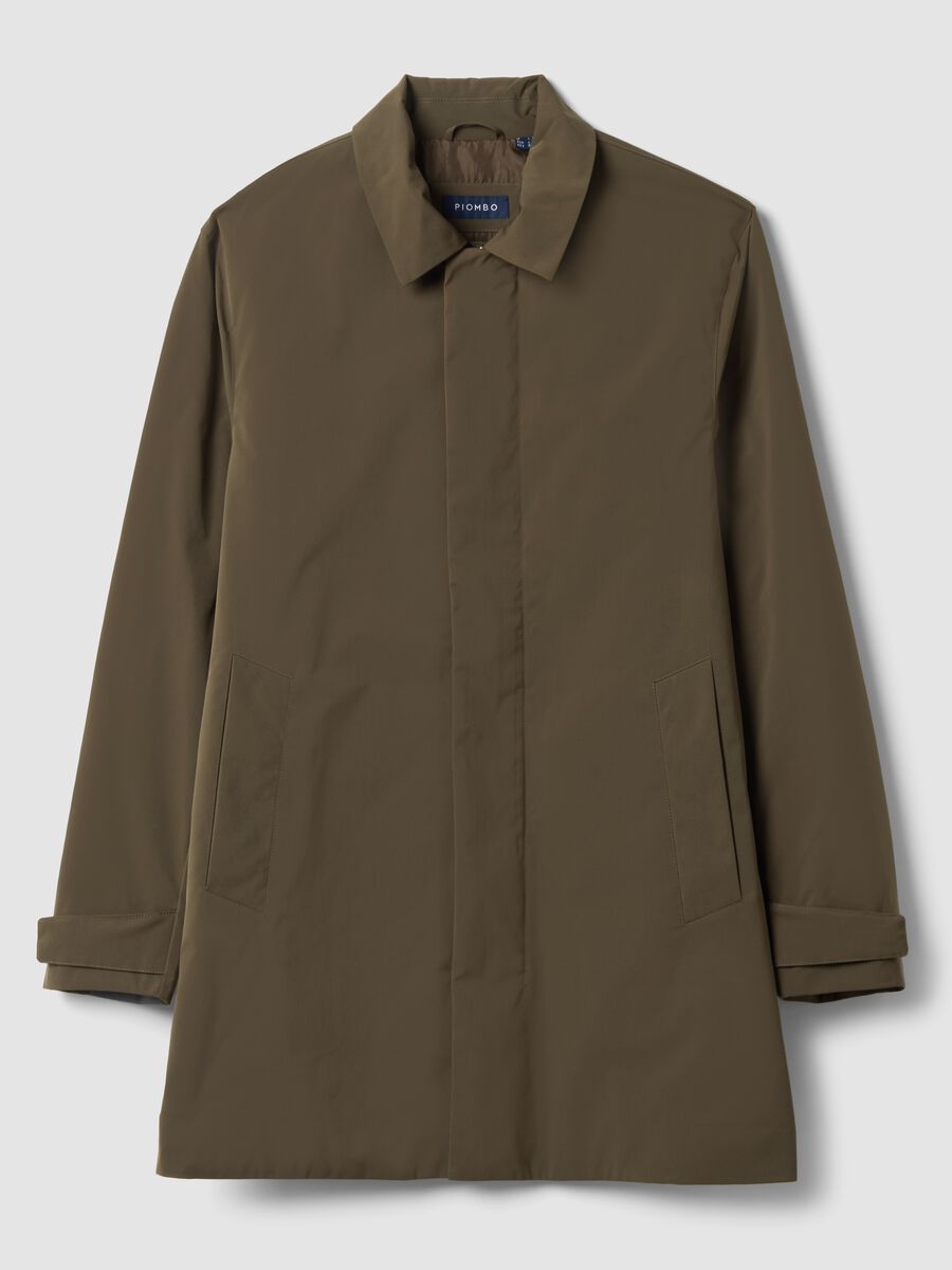 Long brown regular-fit raincoat_4