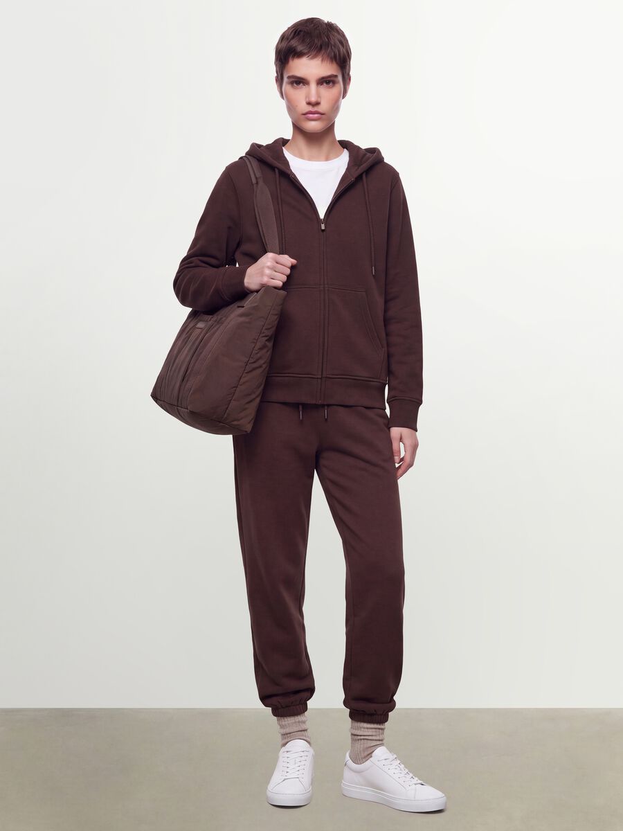 Brown cotton-blend hoodie in a regular fit_2