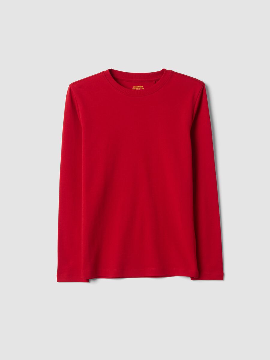 Red organic cotton crew-neck T-shirt_0