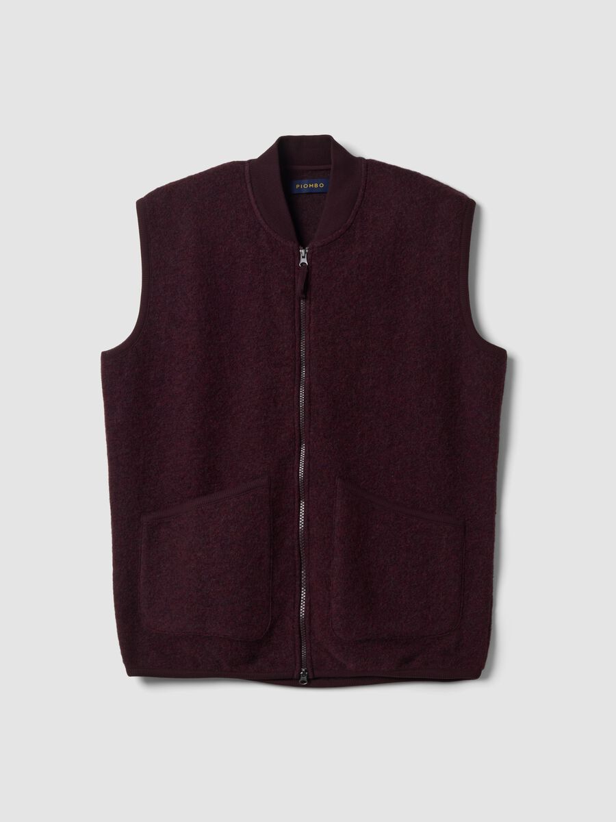 Purple wool-blend gilet with zip_0