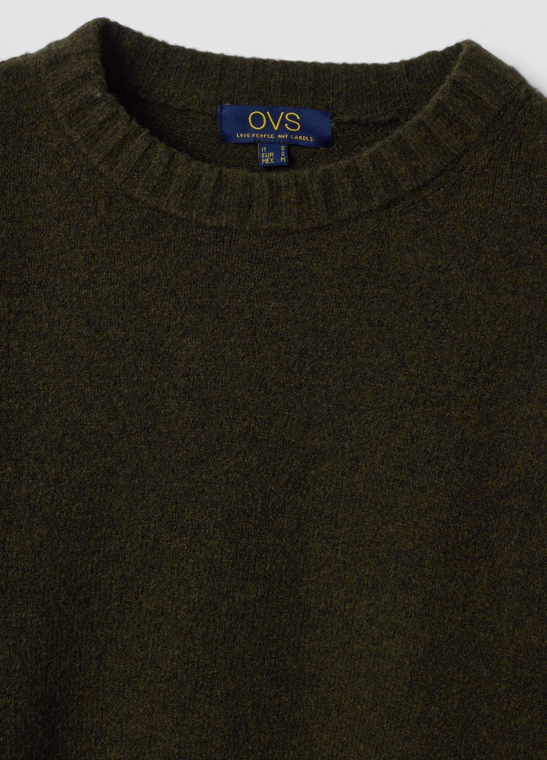 Green stretch crew-neck top