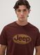 تي شيرت بني من قطن خالص بياقة دائرية وطبعة Jeep_2