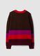 Dark brown striped stretch-wool crew-neck jumper_1