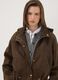 Parka marrone con cappuccio e chiusura zip e bottoni_0