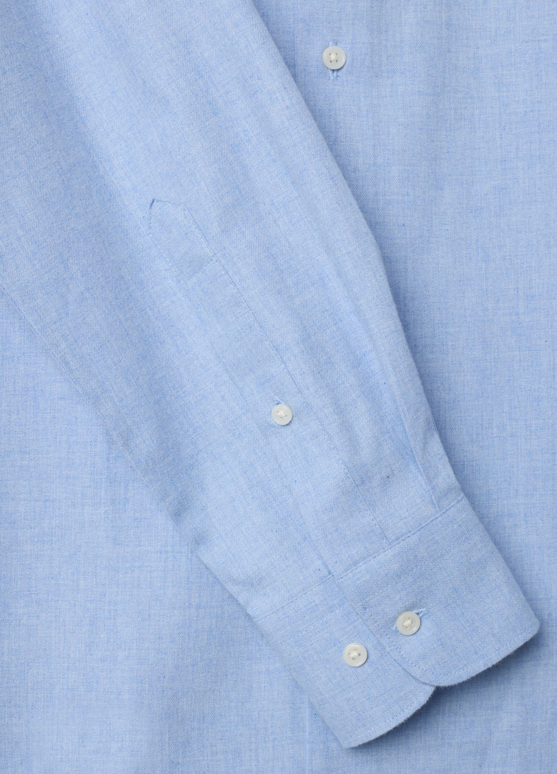 Light blue pure cotton twill shirt, regular fit