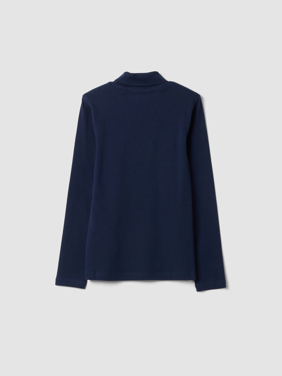 Midnight blue organic cotton roll-neck jumper_1
