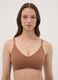 Brown stretch-fabric bra with removable padding_0