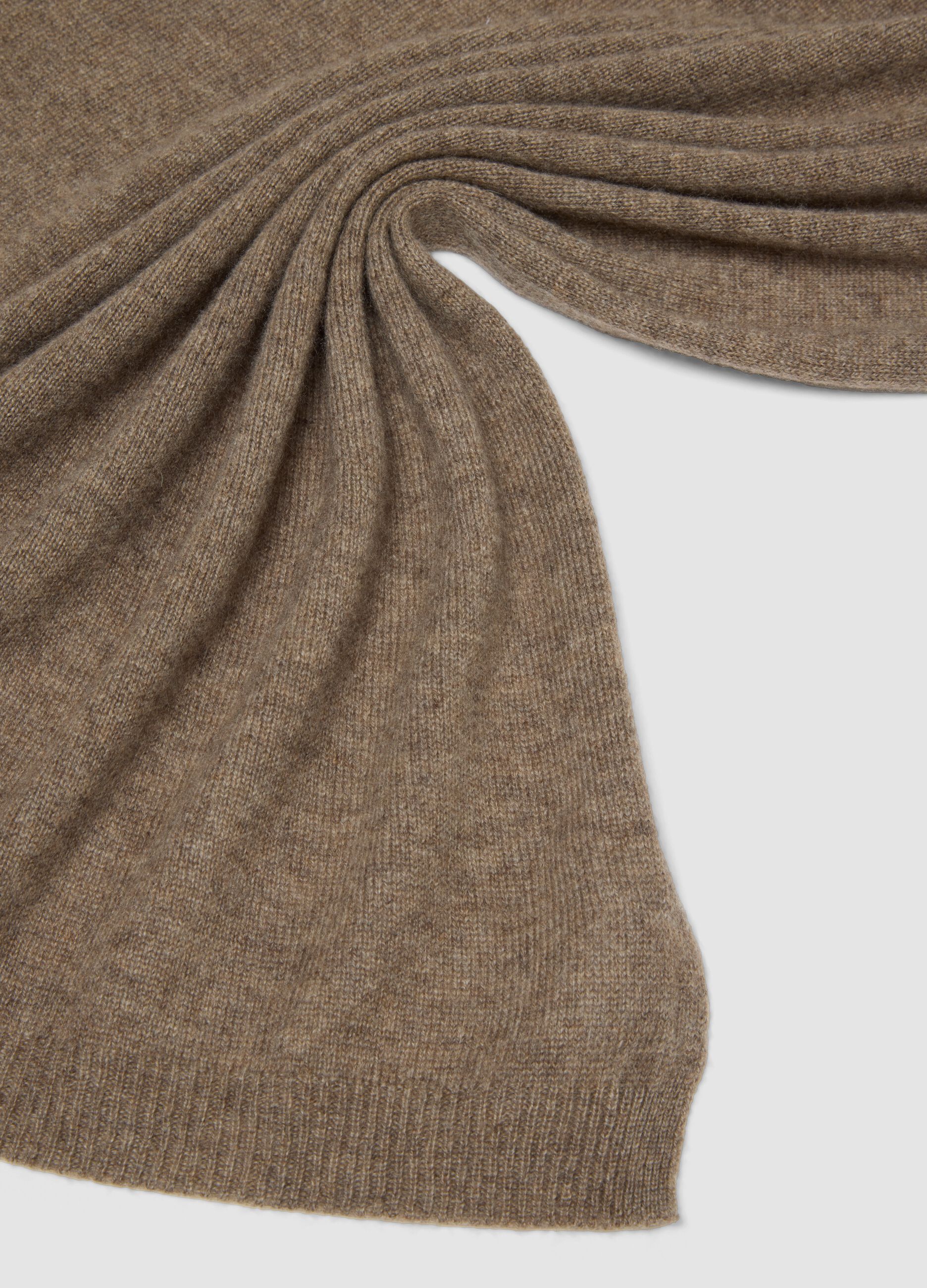 Beige pure cashmere scarf
