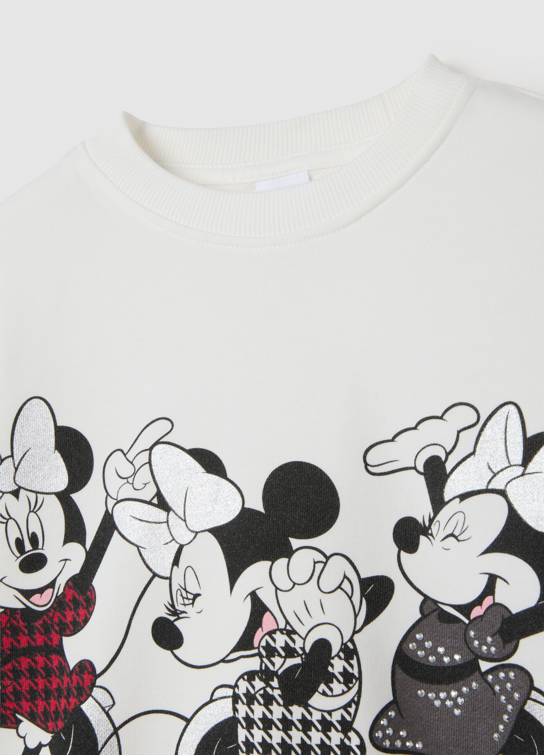 Girl's set in black and white cotton regular fit with Mickey print