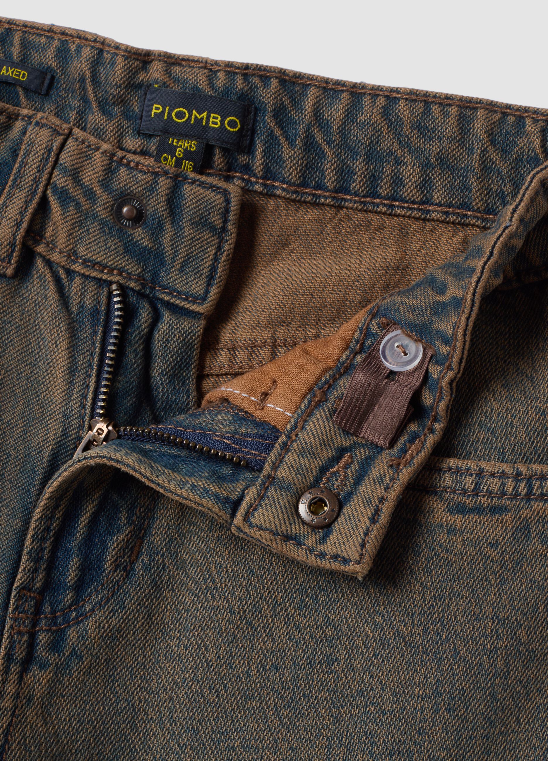 Grey pure cotton regular-fit jeans