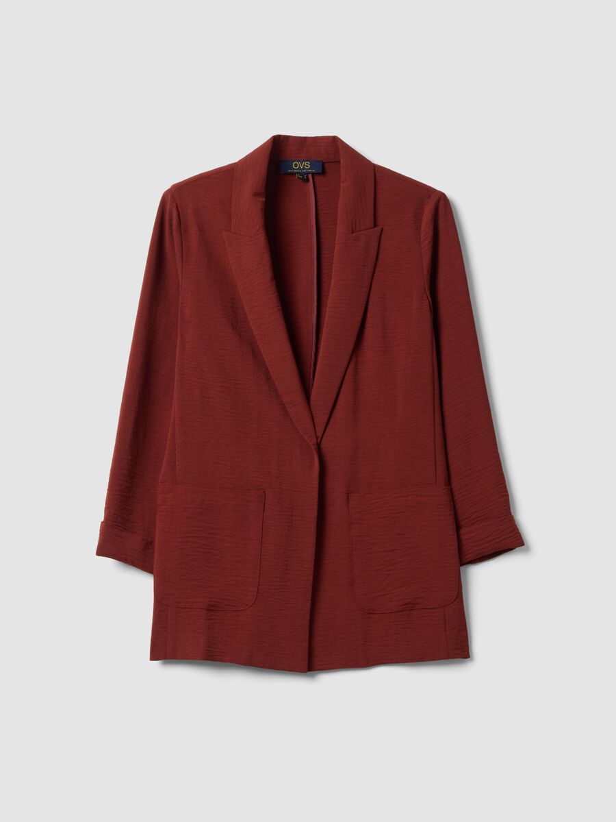 Red regular-fit blazer with classic lapels_4