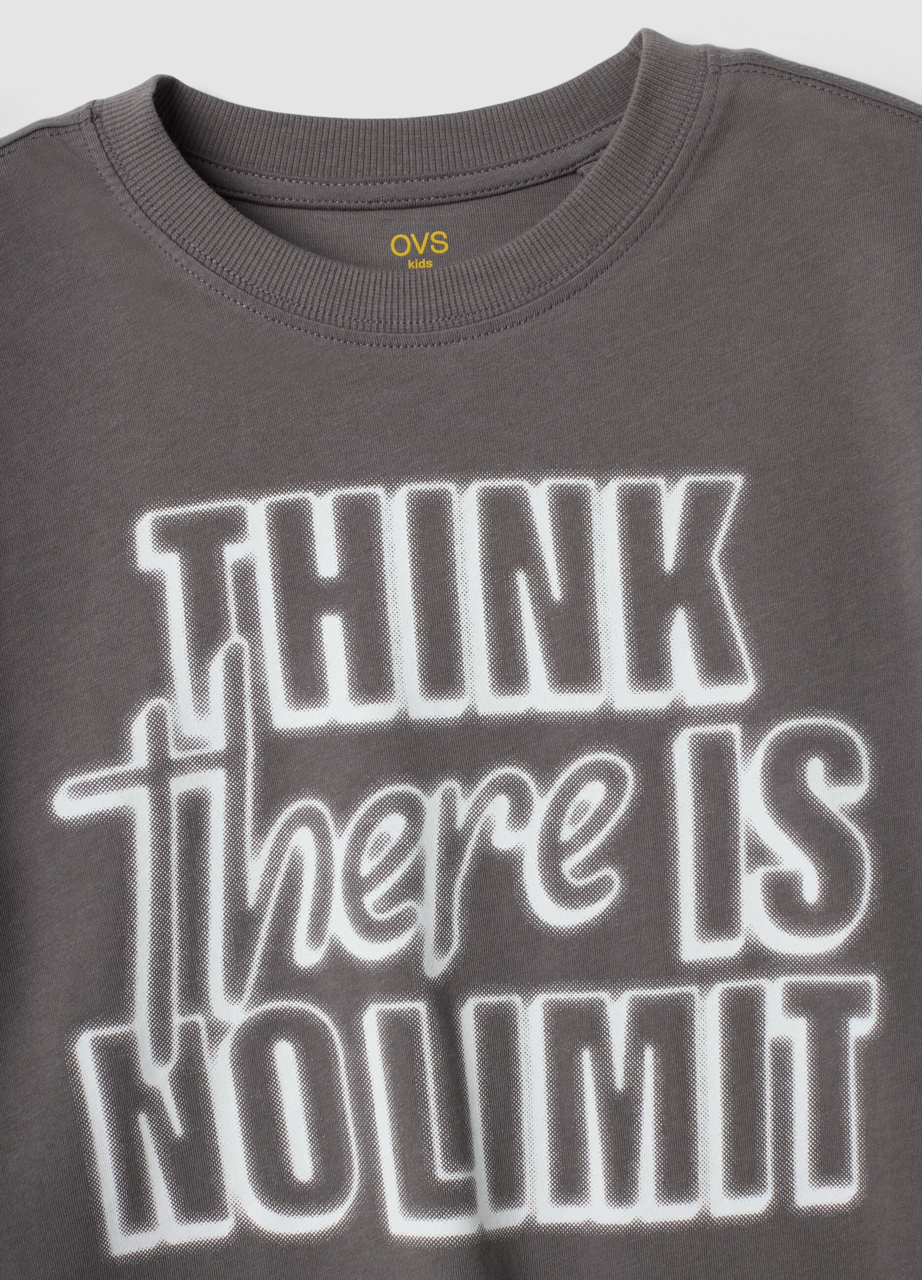 Grey crew-neck T-shirt in pure organic cotton