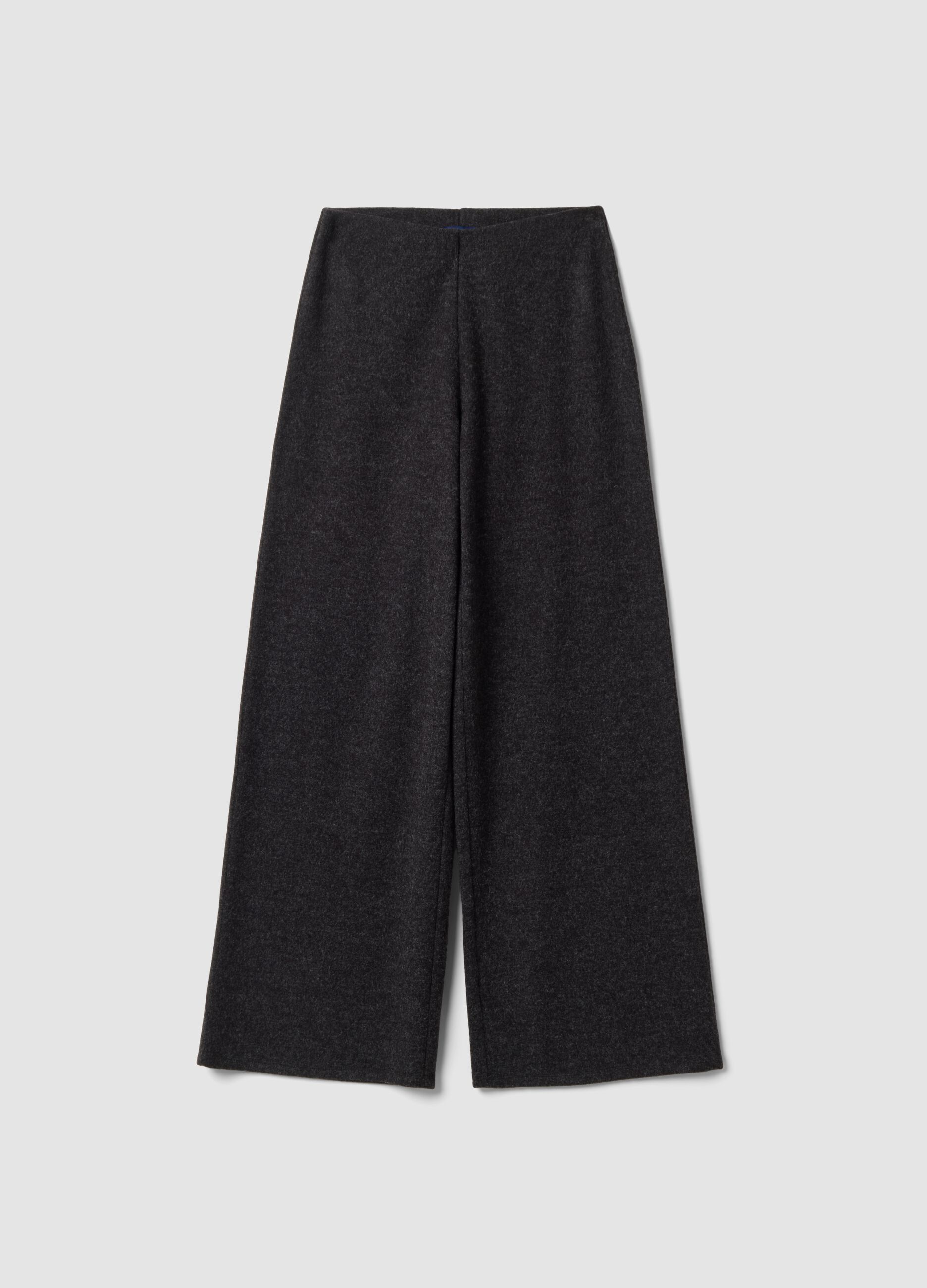 Grey viscose-blend relaxed-fit trousers