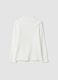 White organic cotton T-shirt with high neck_1