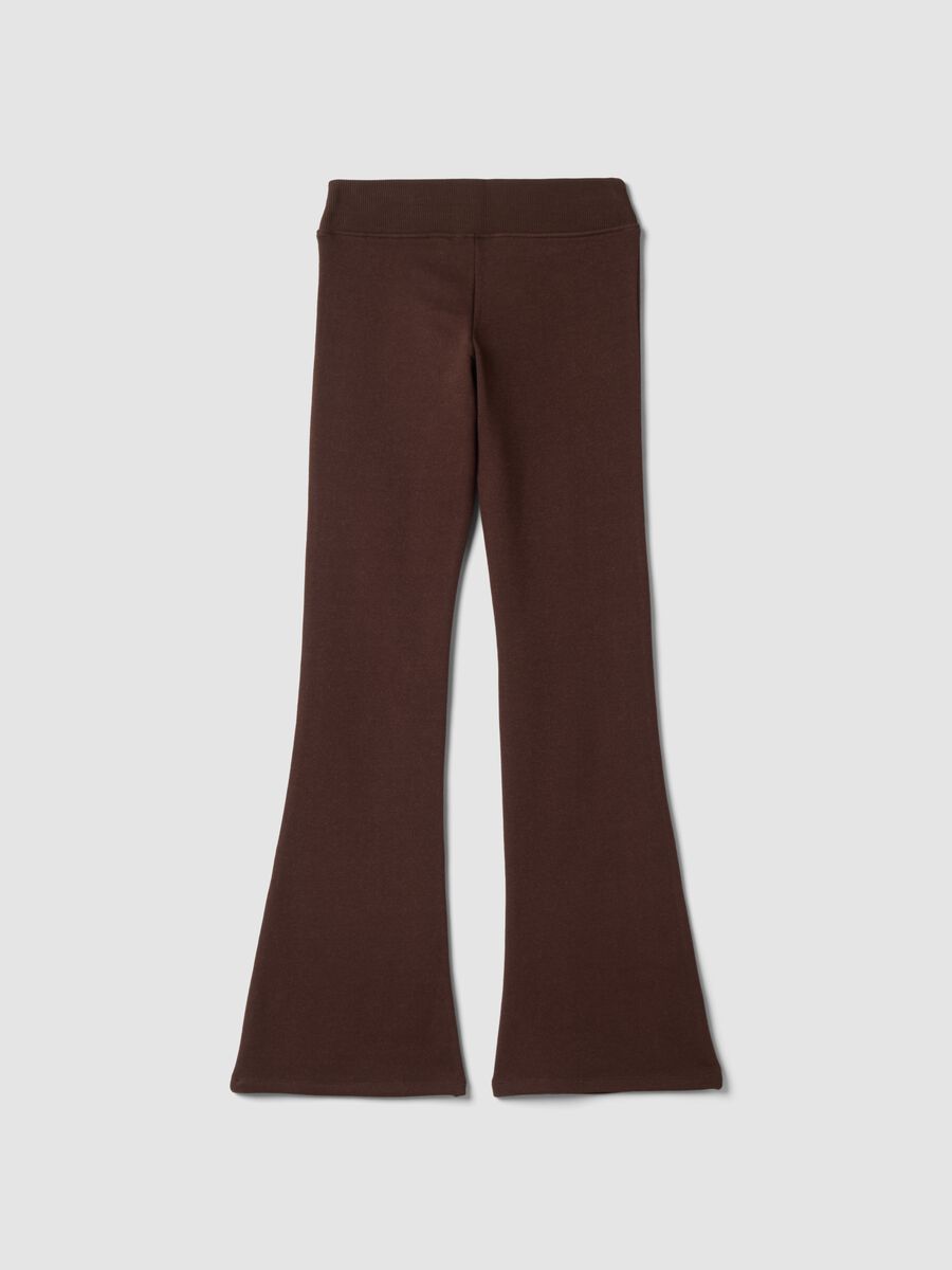 Brown flared stretch-cotton trousers_2