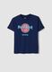 Blue pure cotton T-shirt with Hard Rock Cafe logo_0
