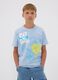 Boys&rsquo; light blue pure cotton T‑shirt with Simpsons print_0