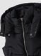 Black padded gilet with hood and zip_1