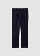 Pantaloni chino blu in twill di cotone elasticizzato slim fit_5