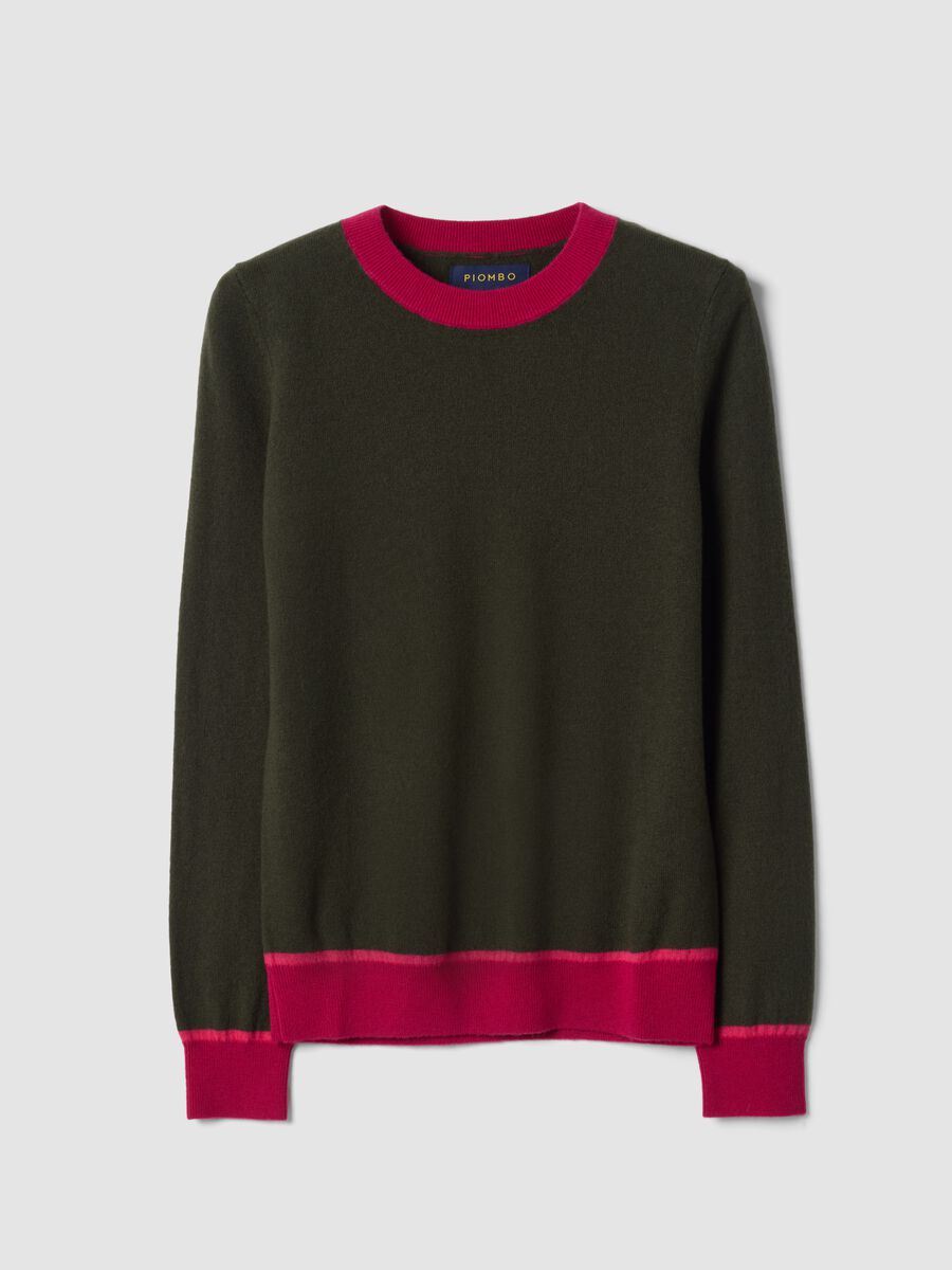 Maglia verde in pura lana con girocollo_0