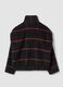 Cappotto nero e arancione scuro in misto lana a quadri regular fit_1