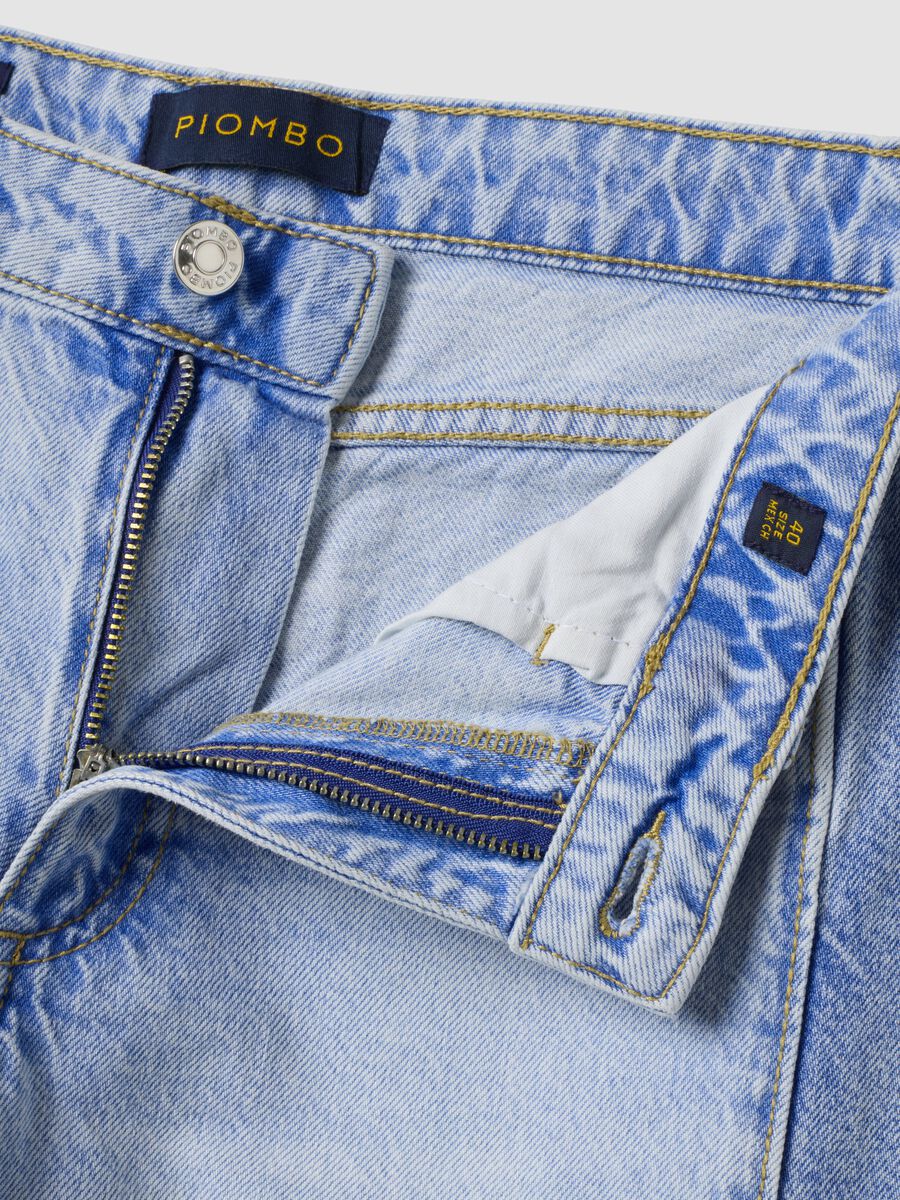 Light blue wide-leg jeans in pure cotton_5
