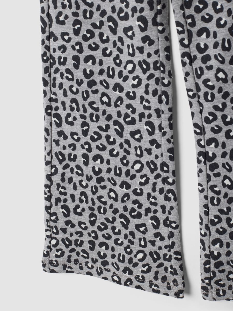 Grey organic stretch cotton flared leggings_3