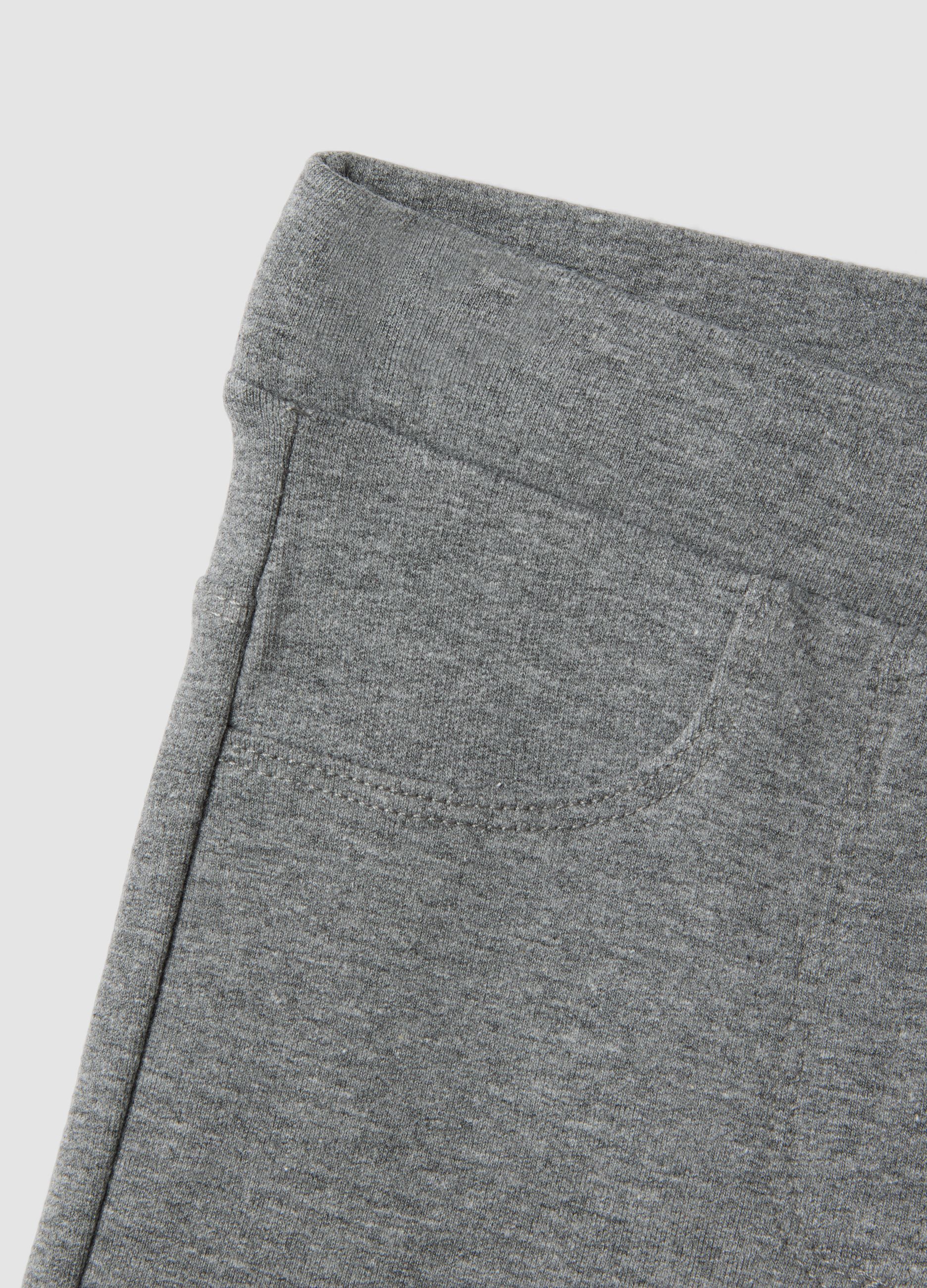 Grey marl flared treggings in stretchy organic cotton
