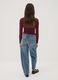 Blue denim pure cotton balloon-fit jeans_1