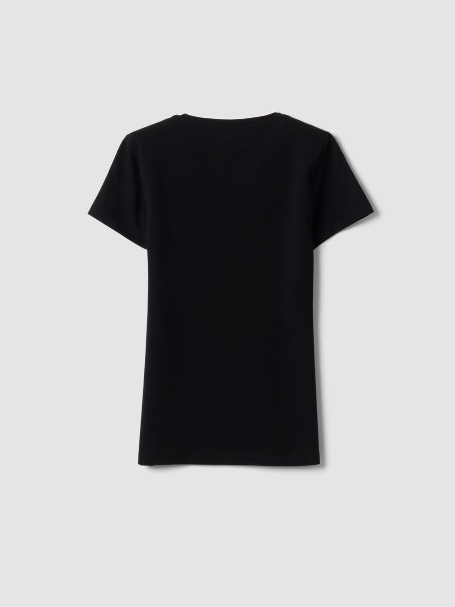 Black short-sleeved organic stretch cotton crew-neck T-shirt_6
